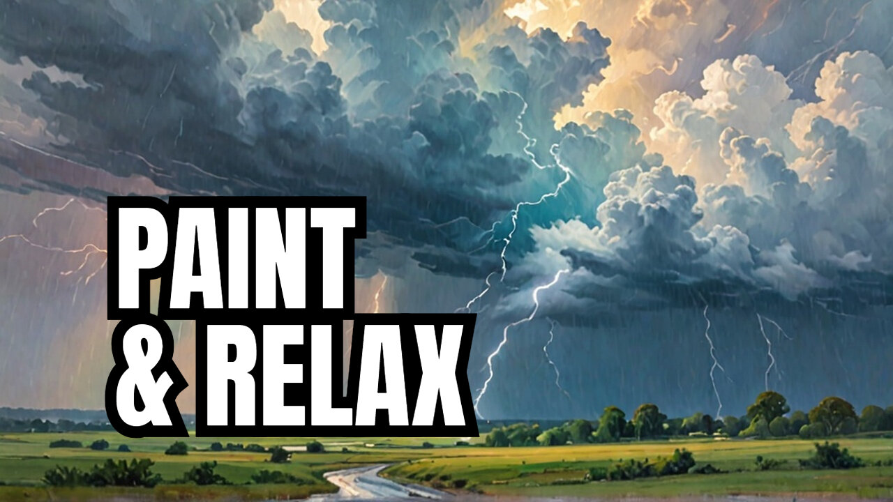 1 Hour of Relaxing Abstract Painting with Rain & Thunder Sounds