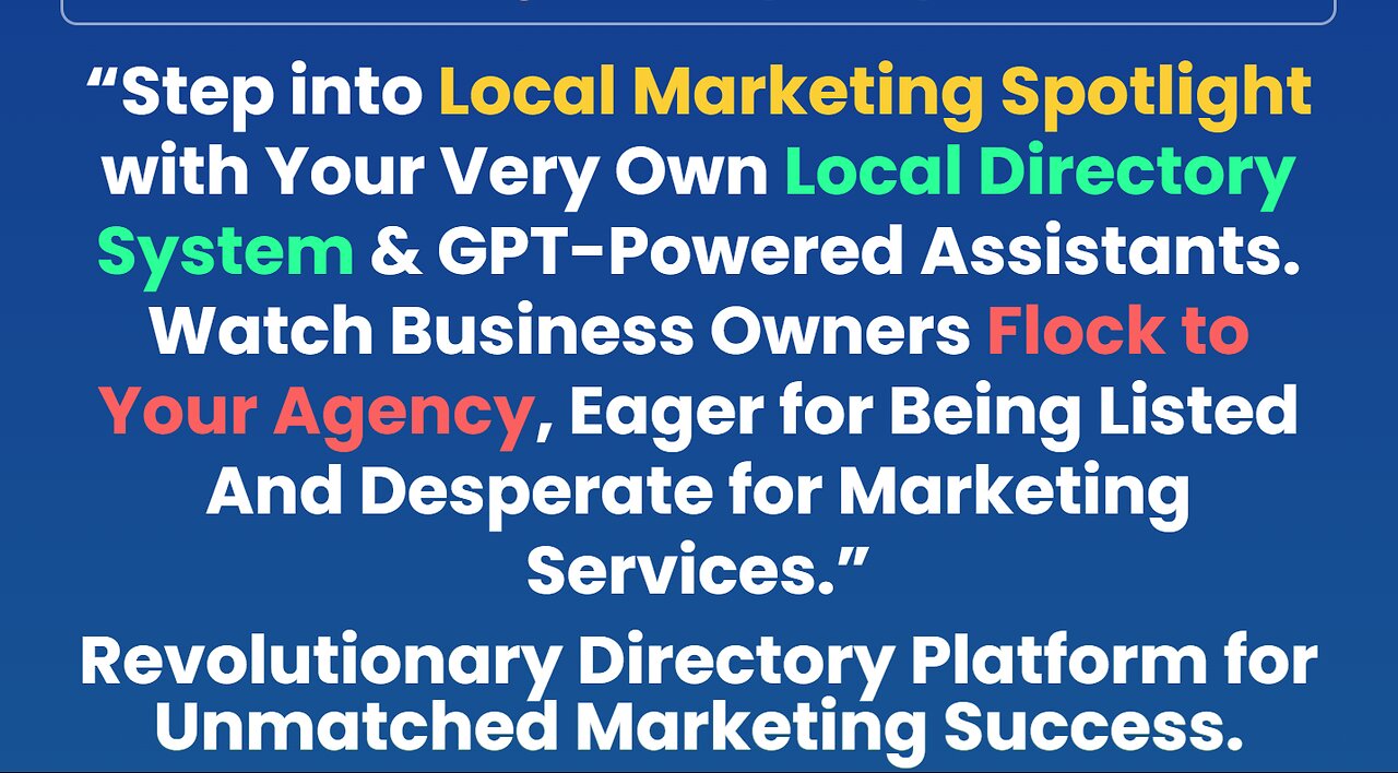 Local Directory Fortune : Become the Local Marketing Authority in Your Area