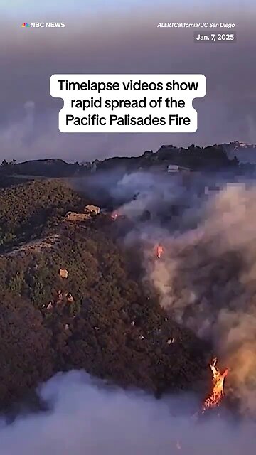 Timelapse videos show rapid spread of the Pacific Palisades Fire