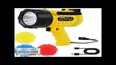 USB Super Bright Rechargeable Spotlight Flashlight 1000000LM Searchlight Review