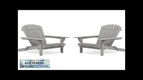 Wooden Folding Adirondack Chair Set of 2 Half Pre-Assembled Lounge Chair Review