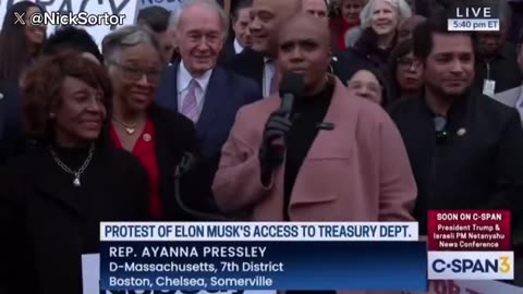 Vile Dem Rep Pressley calls for “AGITATION IN THE STREETS” & refers to Elon as a NAZI