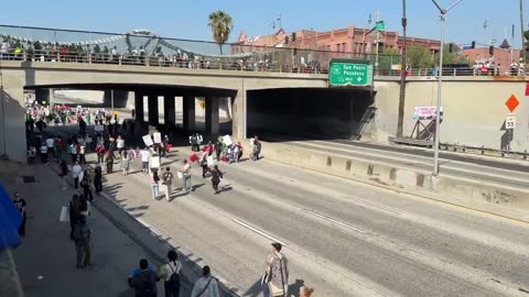 Lawlessness – Anti-ICE Protestors Block Major Portions of Los Angeles Freeway