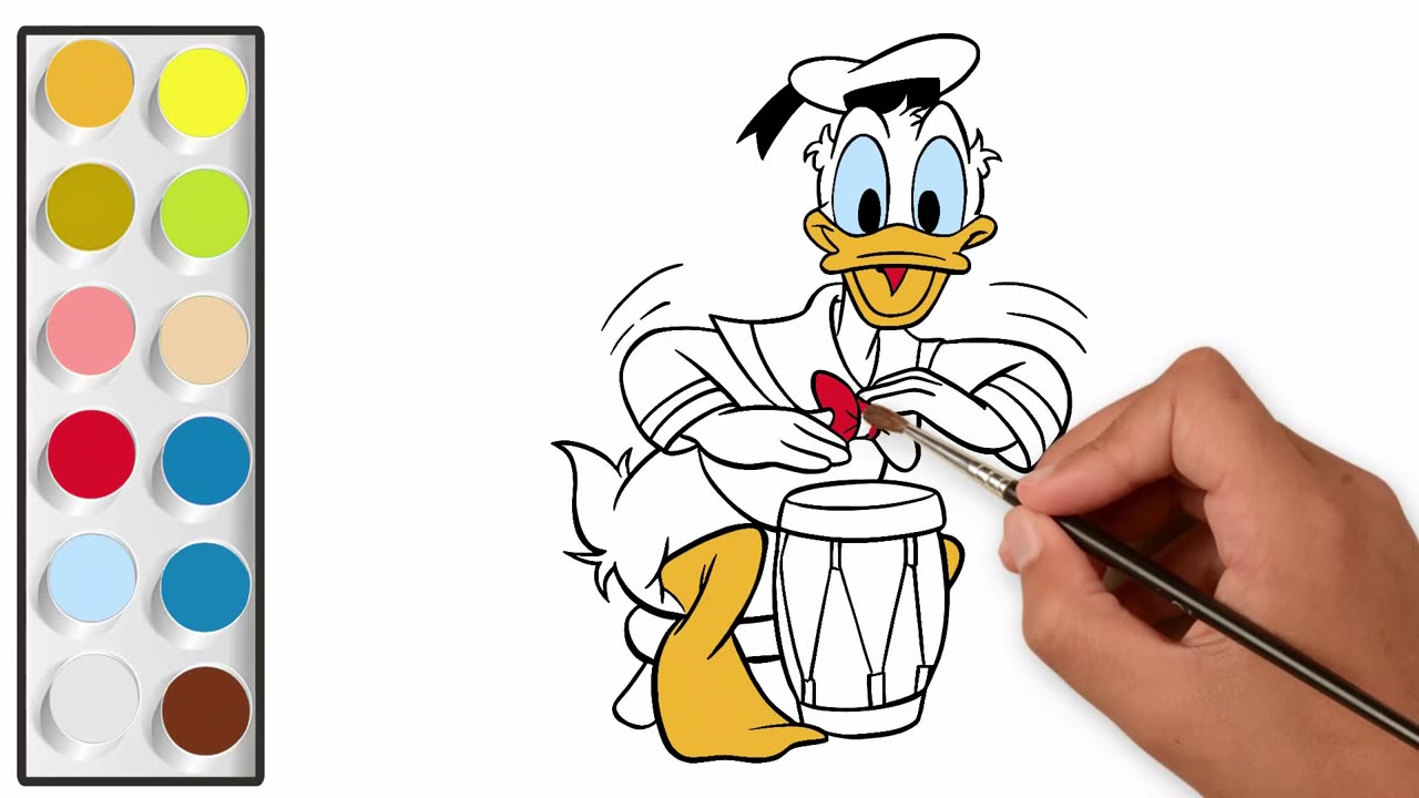 Donald Duck Painting for Beginners | Easy Art for Kids Age 8-10