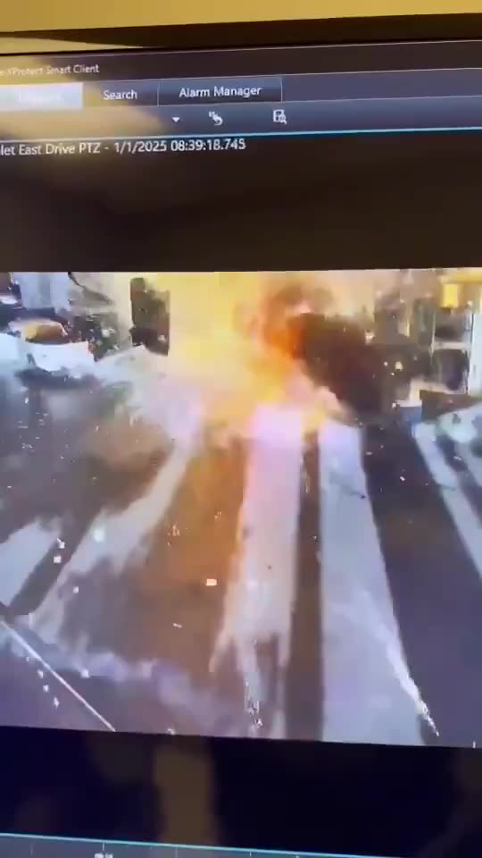 Footage Shows The Moment A Tesla Cybertruck Exploded Outside Trump's Las Vegas Property