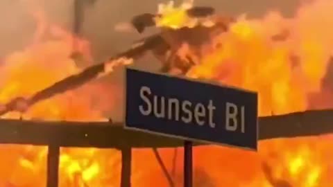 Sunset Boulevard is on fire