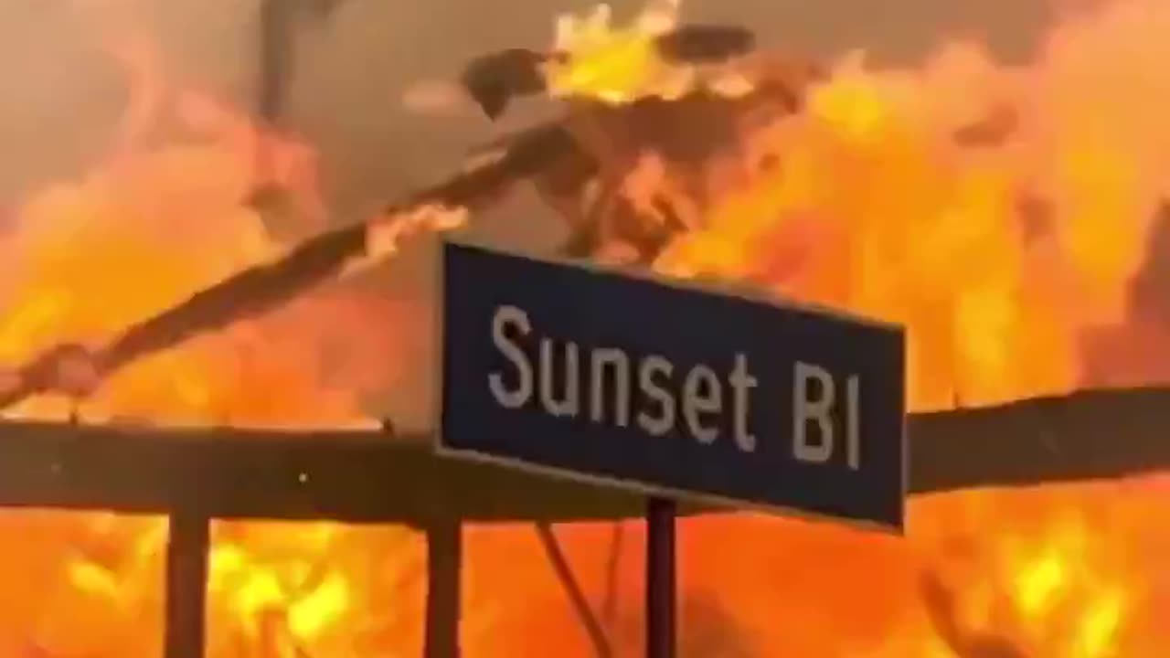 Sunset Boulevard is on fire