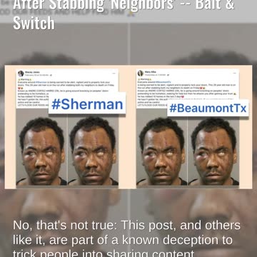 Fact Check: FAKE Post Claims Man Is 'Going Around Knocking On Doors' After Stabbing 'Neighbors'