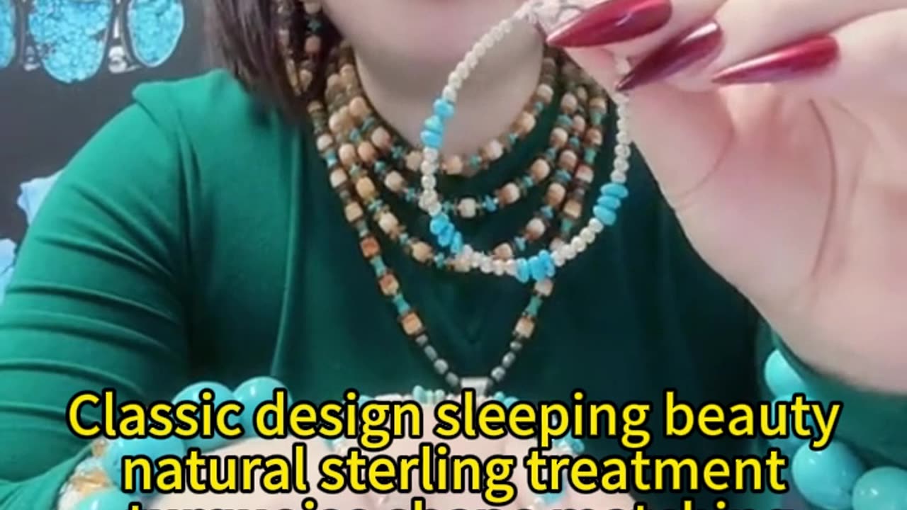 250116-1 Classic design sleeping beauty natural sterling treatment turquoise shape matching S925