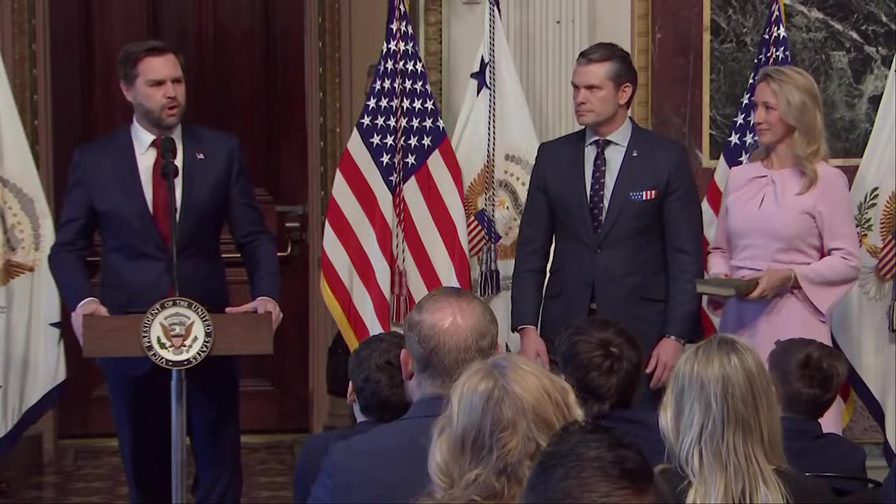 [2025-01-25] Pete Hegseth sworn in as defense secretary: ‘All praise and glory to God’