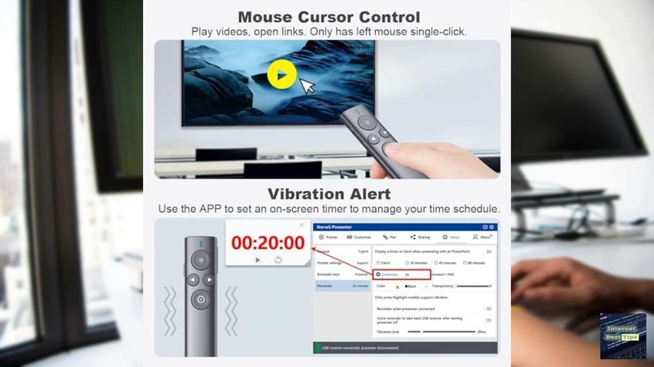 NORWII Presentation Clicker with Digital Pointer