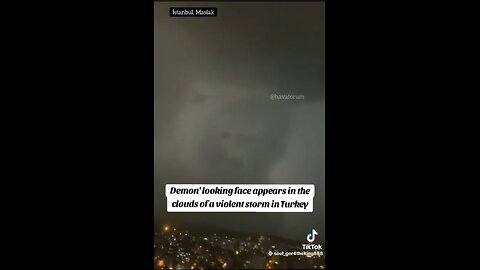 Evil face appears in the clouds 🌧️ during a violent rain storm