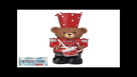 Bear Christmas Decoration Milk Tea Cup Drumming Teddy Bear Statue Sculpture Figurine Review