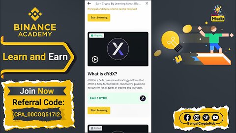 Binance Learn and Earn | DyDx Quiz Answers | Binance quiz answers today | DYDX Quiz Answers