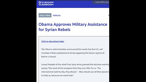 BO Armed Syria Rebels; Humoring Adolph ‘Aaron’ Shapiro, AGAIN