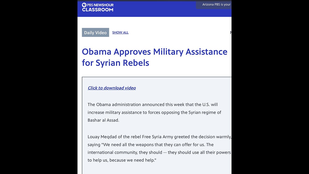 BO Armed Syria Rebels; Humoring Adolph ‘Aaron’ Shapiro, AGAIN