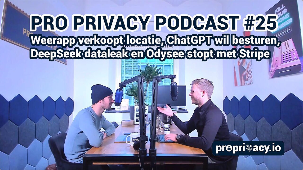 Pro Privacy Podcast #25 – Weerapp verkoopt locatiedata, ChatGPT wil besturen, DeepSeek AI lekt data