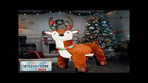 Large Inflatable Plush Reindeer Christmas Deer Decoration LED Lights Blow Up Xmas Review