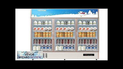 VEVOR Commercial RefrigeratorDisplay Fridge Upright Beverage Cooler Glass Door with LED Review