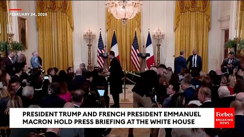 Trump And France's Macron Hold Press Briefing At The White House