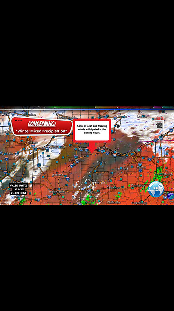 ❄️ Sleet & Ice Alert: Eastern IN/NW OH Tonight! #shorts #weather