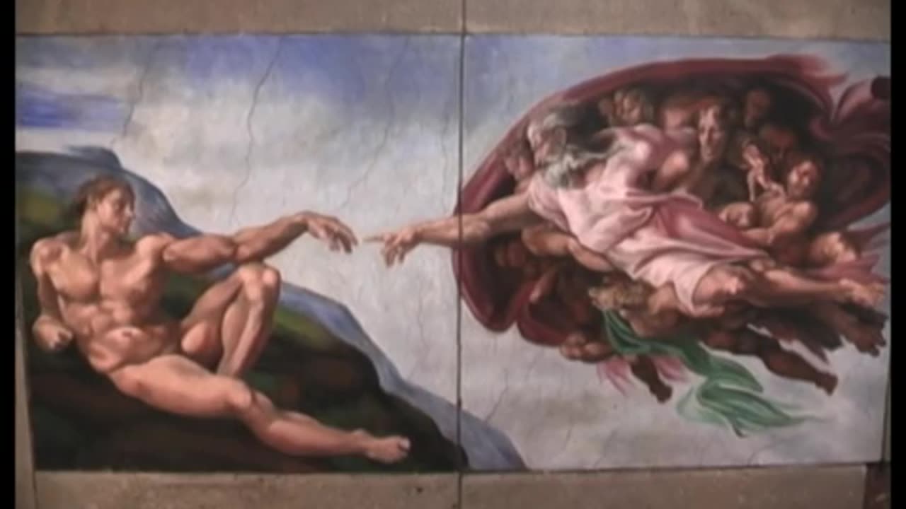 Time Lapse Sidewalk Chalk Art - Michelangelo Sistine Chapel Street Painting - Speedpaint