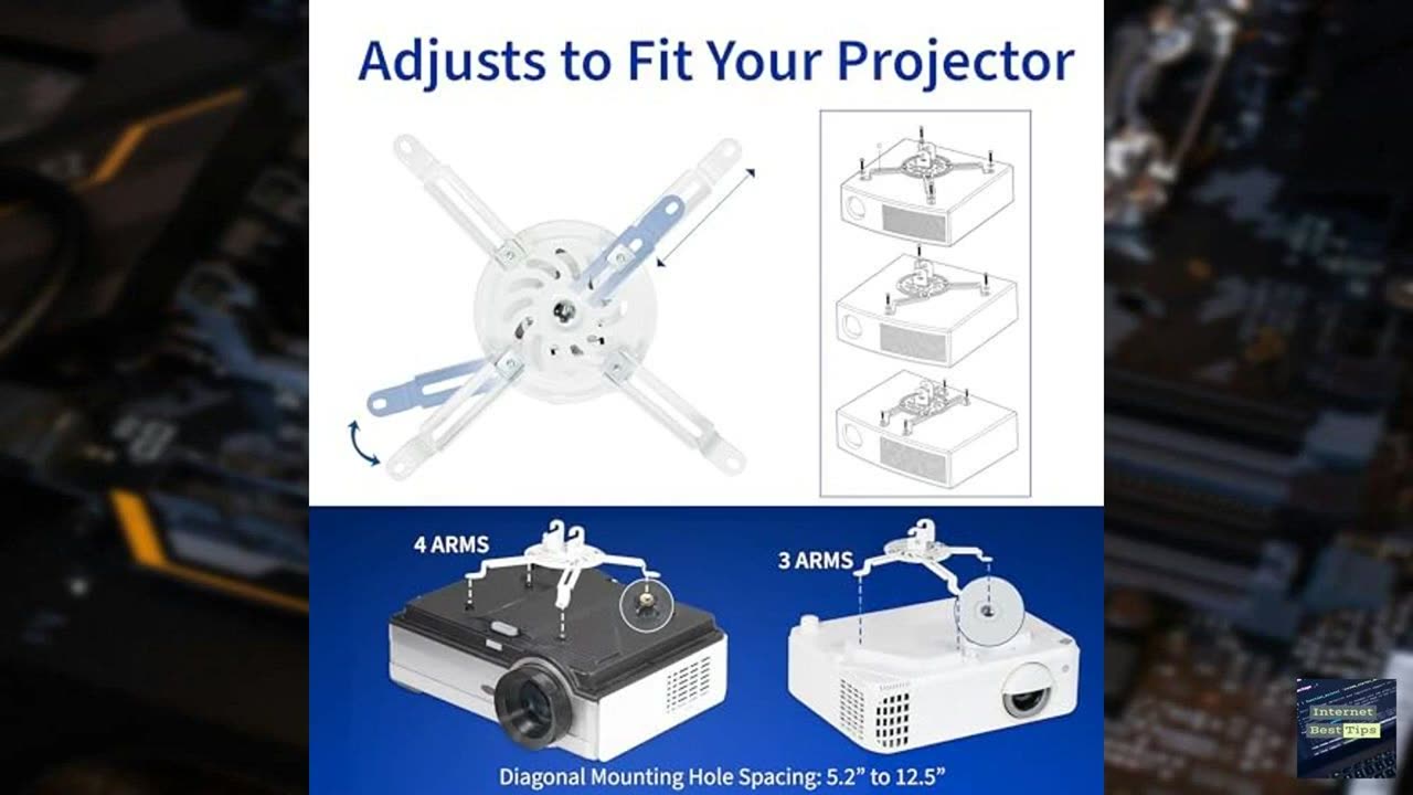 VIVO Universal Adjustable Ceiling Projector Mount (MOUNT-VP01W)