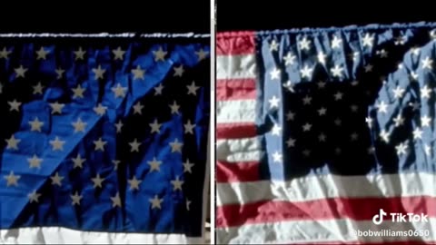 TWIN FLAGS ON THE MOON