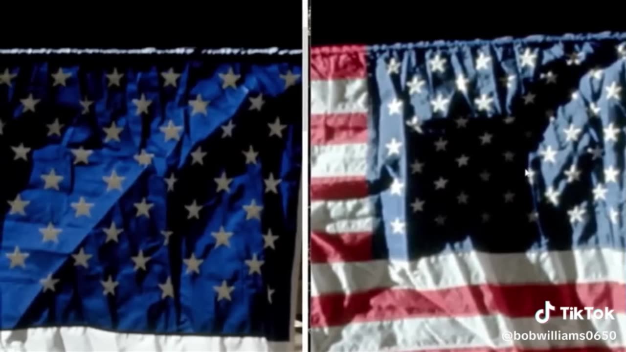 TWIN FLAGS ON THE MOON