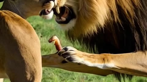 Lion vs Prey Intense Wildlife Moment Caught on Camara