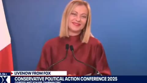 Italian PM Giorgia Meloni gives her full support to @realDonaldTrump at QPAC today