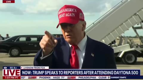 President Trump takes questions after attending Daytona 500