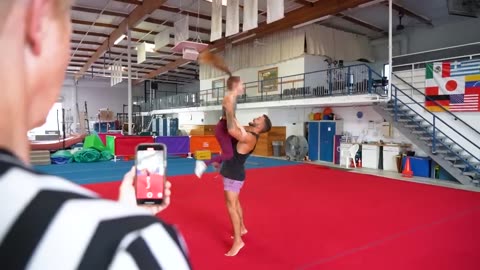 Kid Vs adults extreme gymnastics cheer challenge