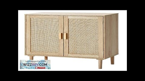 Rattan Cabinet Storage with 2 Magnetic Doors & Adjustable Shelves Natural Review