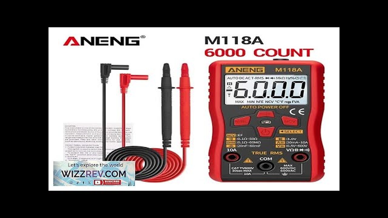 ANENG M118A Digital 6000 Counts Auto Range True Rms Mini Multimeter Transistor Review