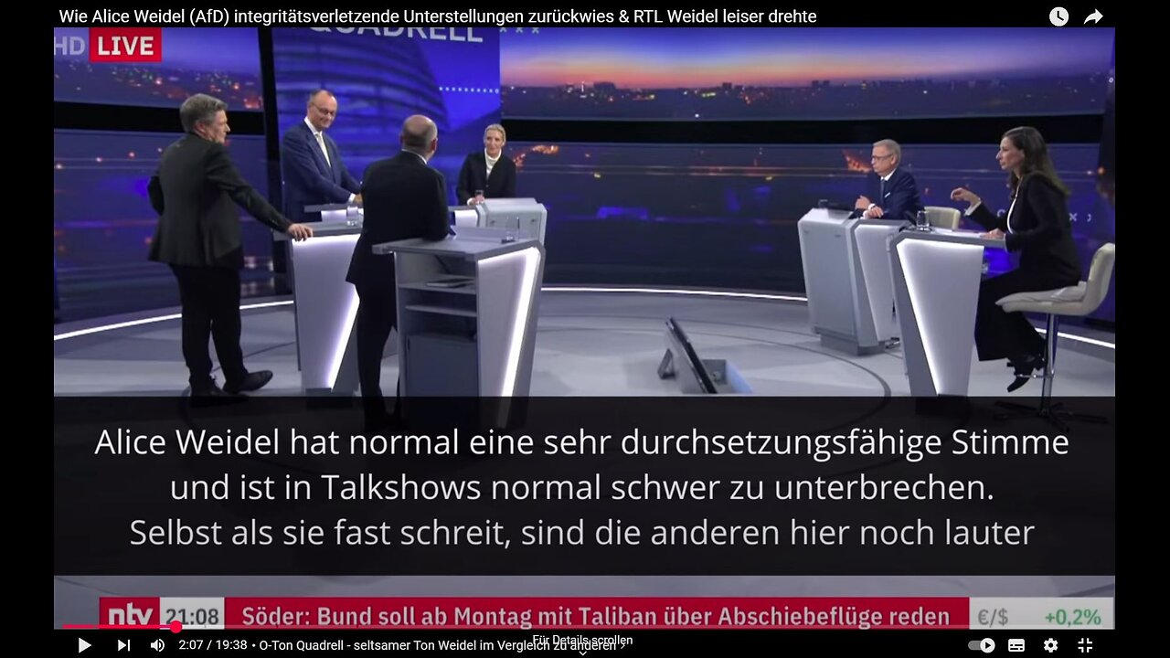 Wie Alice Weidel integritätsverletzende Unterstellungen zurückwies | RTL dreht Weidel leiser