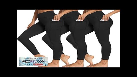 3 Packs Leggings with Pockets for Women Soft High Waisted Tummy Control Review