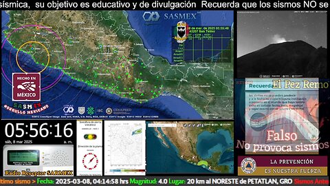 #SISMO Magnitud 4.4 Loc. 57 km al SUR de TECOMAN, COL 08/03/25 05:55:40 #noameritoalerta