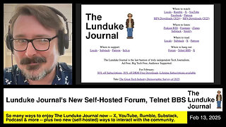 Lunduke Journal's New Self-Hosted Forum, Telnet BBS