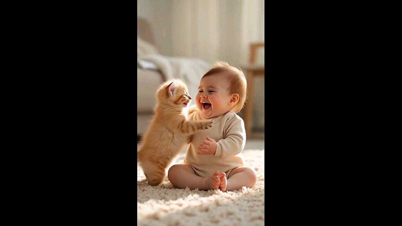 Cute cat and baby #reels #foryou #fyp #baby #cute #animals #mini #cat #funny