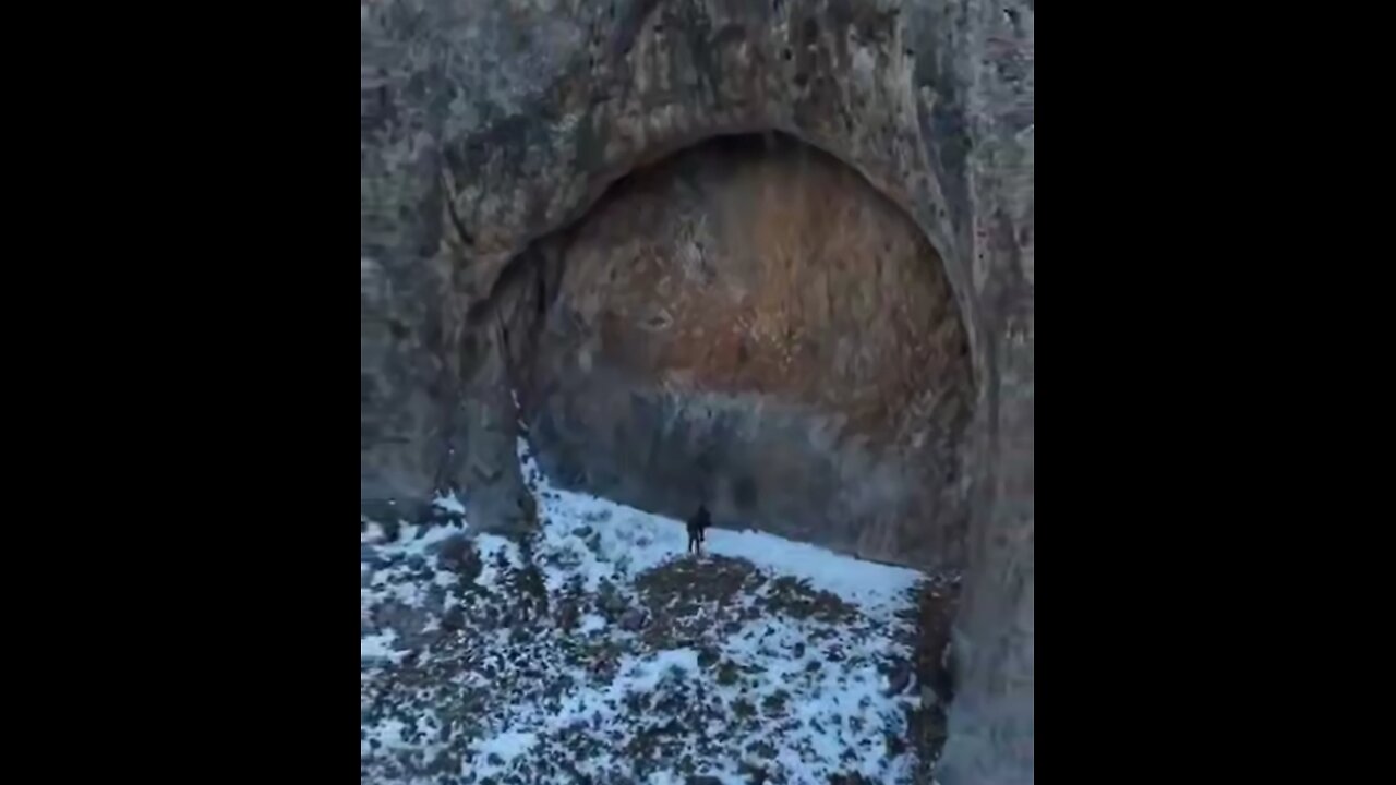 Explorers have found a giant doorway in Dzungarian Alatau Mountains of Kazakhstan