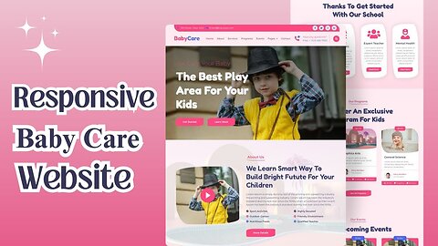 Baby Care Website Design: HTML, CSS & JS