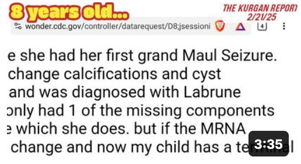 VAERS: PARENTS JAB THEIR 8 YEAR OLD CHILD INTO OBLIVION....