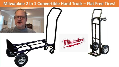 Unboxing Milwaukee 2 in 1 Convertible Hand Truck (10” Flat Free Tires & 800lb Capacity) #milwaukee