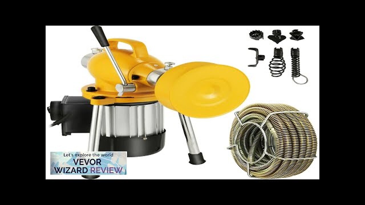 VEVOR Drain Cleaner Machine 66Ft x2/3Inch Electric Drain Auger with 2 Cables Review