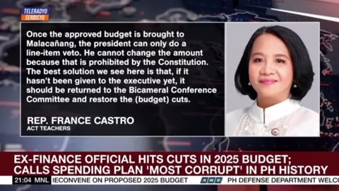Ex-finance calls spending plan for 2025 'most corrupt' in PH history | ANC