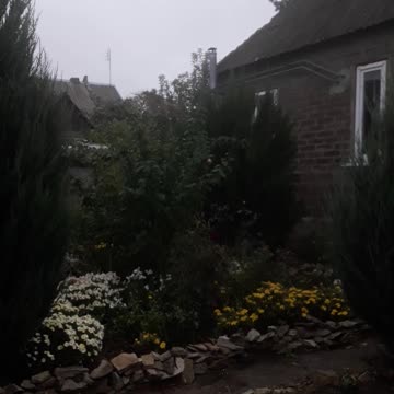 Home and garden in late autumn