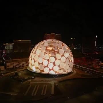 Giant #Bitcoin logo displayed on the Las Vegas Sphere