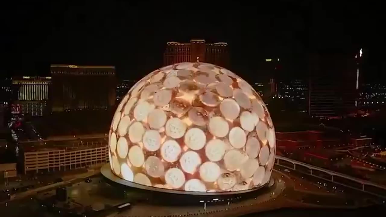 Giant #Bitcoin logo displayed on the Las Vegas Sphere