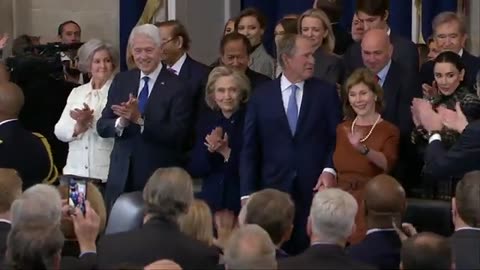 Former presidents Clinton, Bush, Obama introduced at inauguration in Washington D.C.